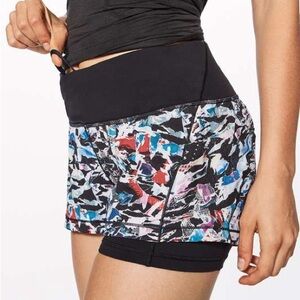 Lululemon Break Free Short 2.5” Culture Clash Multi Black Size 4